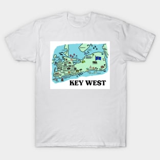 Key West Map Art T-Shirt